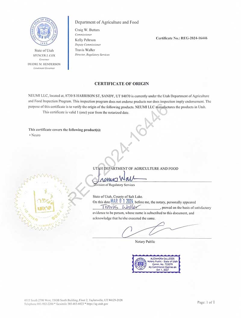 Neuro-Certificate-Of-Origin