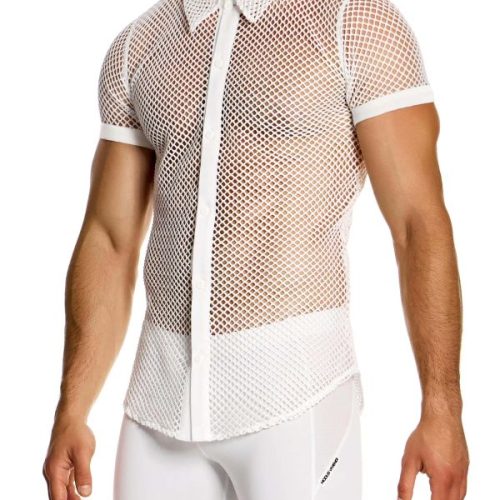 Modus Vivendi Ανδρικό Πουκάμισο Mesh Through Shirt 05441 White