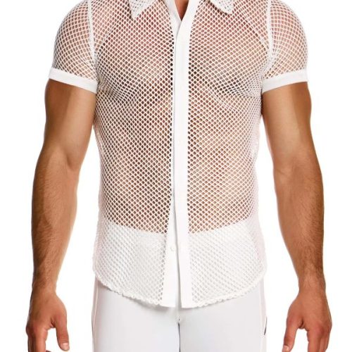 Modus Vivendi Ανδρικό Πουκάμισο Mesh Through Shirt 05441 White
