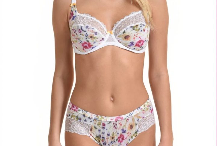 Miss Rosy Σετ Floral για Μεγάλο Στήθος D E F Cup με Brazilian