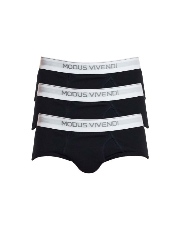 Modus Vivendi Ανδρικά Σλιπ Staple 3-Pack Fly Brief 12412-1 Βlack