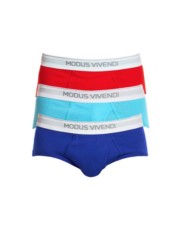 Modus Vivendi Ανδρικά Σλιπ Staple 3-Pack Fly Brief 12412-1 Multi