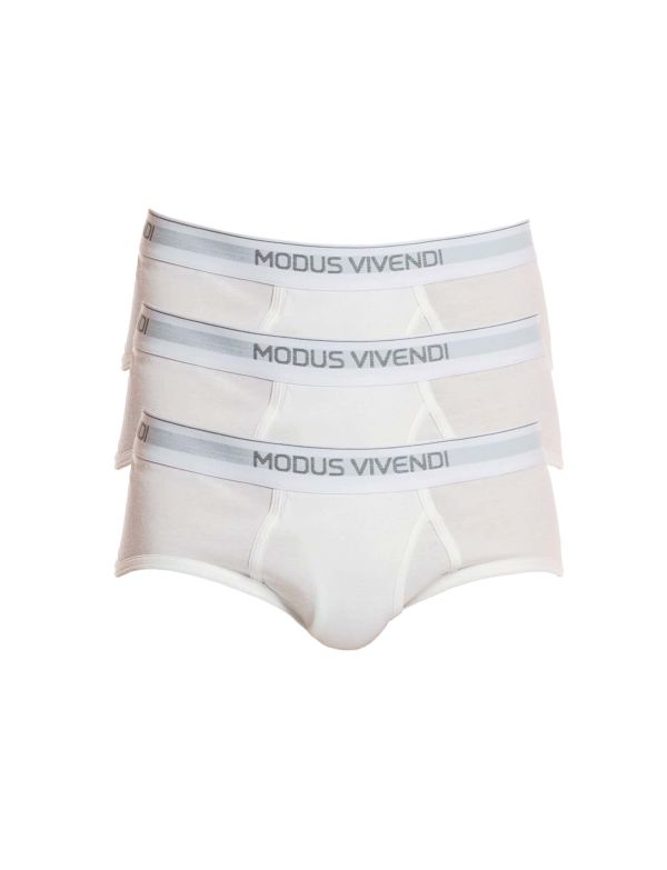 Modus Vivendi Ανδρικά Σλιπ Staple 3-Pack Fly Brief 12412-1 White
