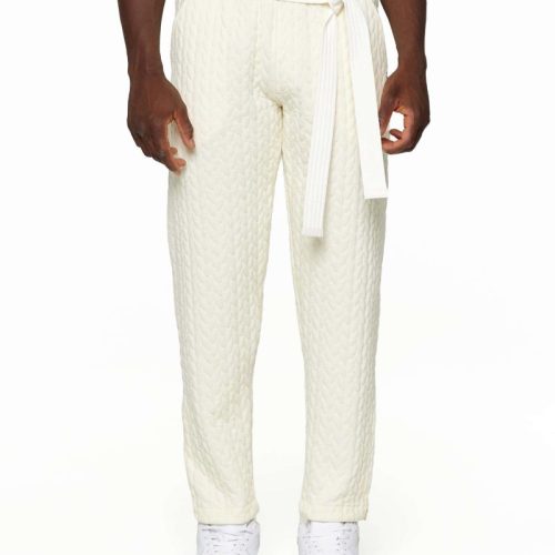 Modus Vivendi Ανδρικό Cable Knit Trousers Offwhite