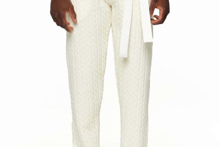 Modus Vivendi Ανδρικό Cable Knit Trousers Offwhite