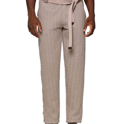 Modus Vivendi Ανδρικό Cable Knit Trousers Greige