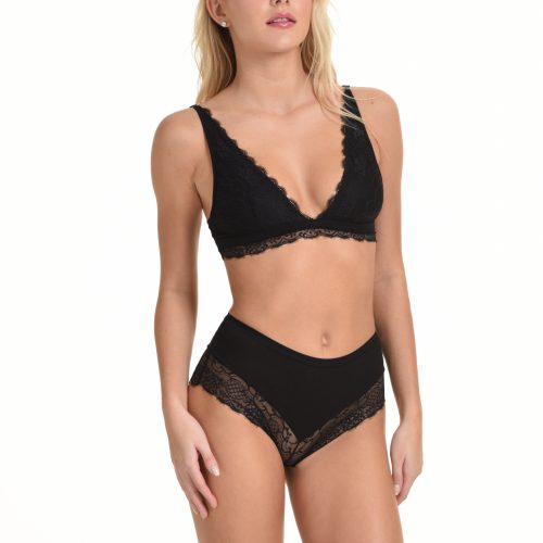 Miss Rosy Σουτιέν Xωρίς Μπαλένες 100% Cotton Μαύρο