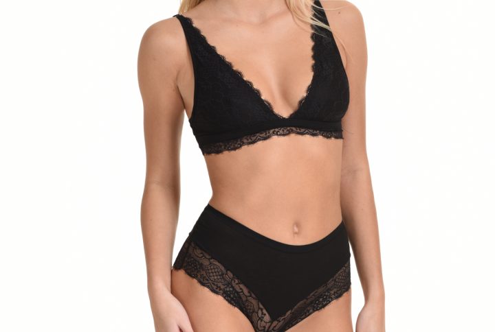 Miss Rosy Σουτιέν Xωρίς Μπαλένες 100% Cotton Μαύρο