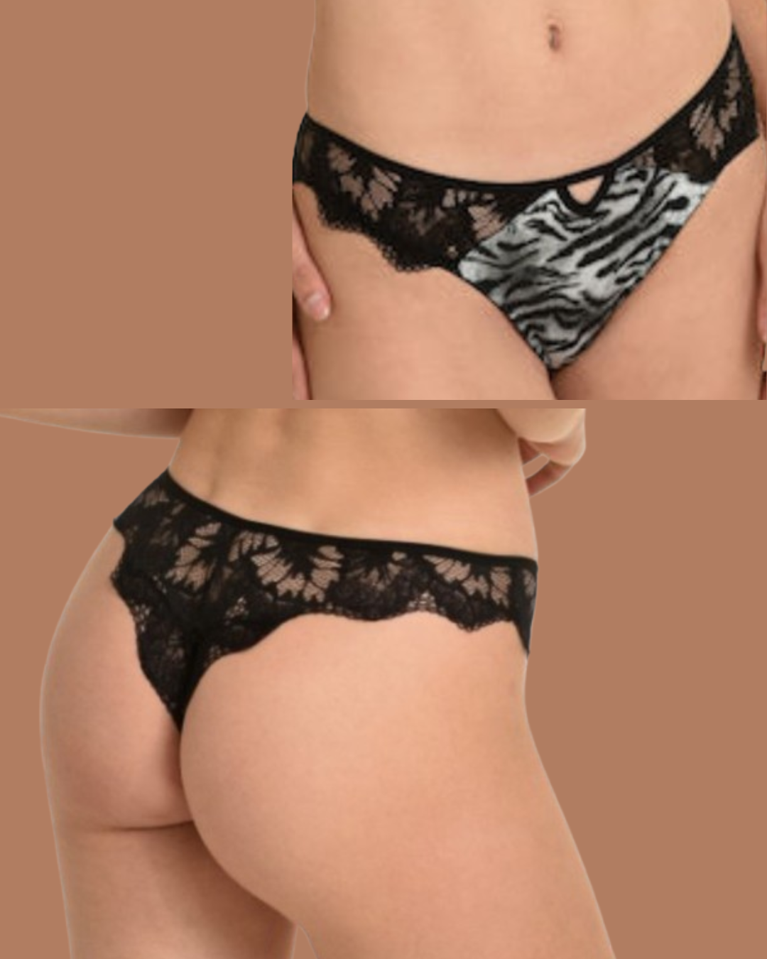 Miss Rosy Γυναικείο Brazil Animal Με Δαντέλα 11197 Grey-9